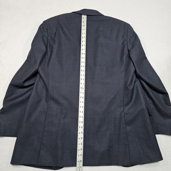 Vtg Polo by Ralph Lauren Blazer Men 44L Peak Lapel Birdseye Navy Blue Sport Coat - Picture 16 of 16